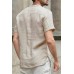 Breathable linen V-neck T-shirt