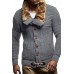 Men's Stand Collar Winter Warm Casual Wool Collar Sweater