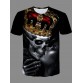 Street O Neck Print Black T-shirt