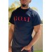 Men Round Neck Letter Print T-shirt