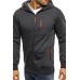 Men's Sports Fitness Leisure Jacquard Sweater Cardigan Hooded Jacket